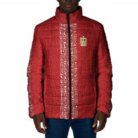 World Football 2026 Egypt Custom Padded Jacket Red Ancient Egyptian Hieroglyphs - Wonder Print Shop