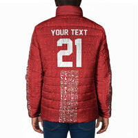 World Football 2026 Egypt Custom Padded Jacket Red Ancient Egyptian Hieroglyphs - Wonder Print Shop