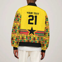 World Football 2026 Ghana Custom Bomber Jacket Black Stars African Kente Pattern - Wonder Print Shop