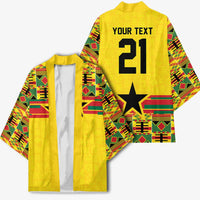 World Football 2026 Ghana Custom Kimono Black Stars African Kente Pattern - Wonder Print Shop