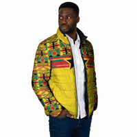 World Football 2026 Ghana Custom Padded Jacket Black Stars African Kente Pattern - Wonder Print Shop