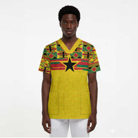 World Football 2026 Ghana Custom Scrub Top Black Stars African Kente Pattern - Wonder Print Shop