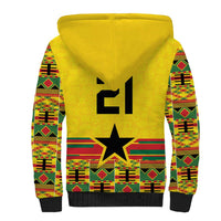 World Football 2026 Ghana Custom Sherpa Hoodie Black Stars African Kente Pattern - Wonder Print Shop