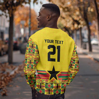 World Football 2026 Ghana Custom Sweatshirt Black Stars African Kente Pattern - Wonder Print Shop