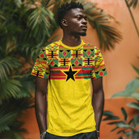 World Football 2026 Ghana Custom T shirt Black Stars African Kente Pattern LT9