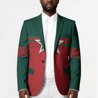 World Football 2026 Morocco Custom Blazer African Geometric Red Pattern - Wonder Print Shop