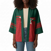 World Football 2026 Morocco Custom Kimono African Geometric Red Pattern - Wonder Print Shop