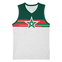 World Football 2026 Morocco Custom Basketball Jersey African Geometric White Pattern - Wonder Print Shop