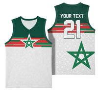 World Football 2026 Morocco Custom Basketball Jersey African Geometric White Pattern - Wonder Print Shop