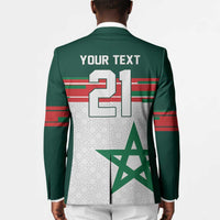 World Football 2026 Morocco Custom Blazer African Geometric White Pattern - Wonder Print Shop