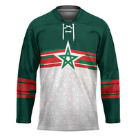 World Football 2026 Morocco Custom Hockey Jersey African Geometric White Pattern - Wonder Print Shop