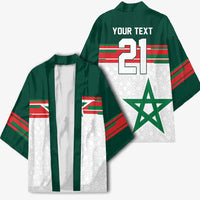 World Football 2026 Morocco Custom Kimono African Geometric White Pattern - Wonder Print Shop