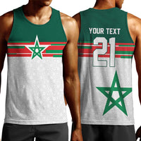 World Football 2026 Morocco Custom Men Tank Top African Geometric White Pattern - Wonder Print Shop