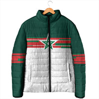 World Football 2026 Morocco Custom Padded Jacket African Geometric White Pattern - Wonder Print Shop