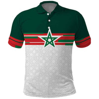 World Football 2026 Morocco Custom Polo Shirt African Geometric White Pattern LT9