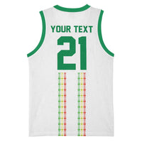 World Football 2026 Senegal Custom Basketball Jersey African Kente White Pattern - Wonder Print Shop