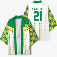 World Football 2026 Senegal Custom Kimono African Kente White Pattern - Wonder Print Shop