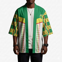 World Football 2026 Senegal Custom Kimono African Kente White Pattern - Wonder Print Shop