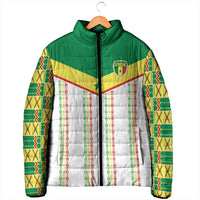 World Football 2026 Senegal Custom Padded Jacket African Kente White Pattern - Wonder Print Shop