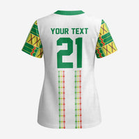 World Football 2026 Senegal Custom Scrub Top African Kente White Pattern - Wonder Print Shop