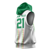 World Football 2026 Senegal Custom Sleeveless Hoodie African Kente White Pattern - Wonder Print Shop