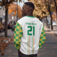 World Football 2026 Senegal Custom Sweatshirt African Kente White Pattern - Wonder Print Shop