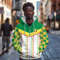 World Football 2026 Senegal Custom Zip Hoodie African Kente White Pattern - Wonder Print Shop