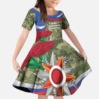 Russia Defender of The Fatherland Day Family Matching Off Shoulder Maxi Dress and Hawaiian Shirt