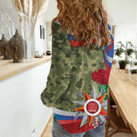 Russia Defender of The Fatherland Day Women Casual Shirt - Wonder Print Shop
