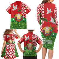 Belarus Defender of The Fatherland Day Family Matching Long Sleeve Bodycon Dress and Hawaiian Shirt