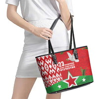 Belarus Defender of The Fatherland Day Leather Tote Bag