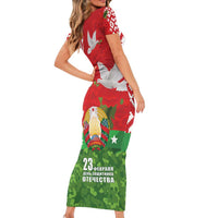 Belarus Defender of The Fatherland Day Short Sleeve Bodycon Dress