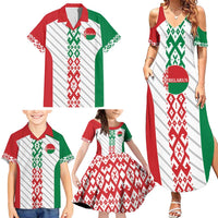 Belarus Football Custom Family Matching Summer Maxi Dress and Hawaiian Shirt Rushnyk Pattern