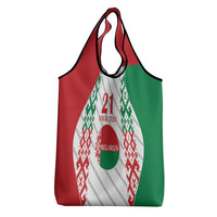 Belarus Football Custom Grocery Bag Rushnyk Pattern