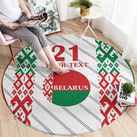 Belarus Football Custom Round Carpet Rushnyk Pattern