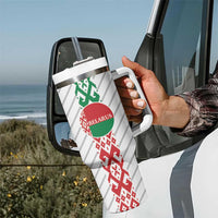 Belarus Football Custom Tumbler With Handle Rushnyk Pattern