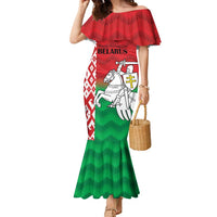 Republic of Belarus Family Matching Mermaid Dress and Hawaiian Shirt Pahonia Rushnyk Pattern