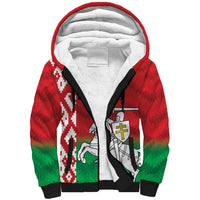 Republic of Belarus Sherpa Hoodie Pahonia Rushnyk Pattern