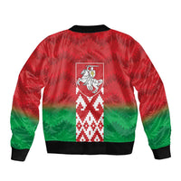 Republic of Belarus Sleeve Zip Bomber Jacket Pahonia Rushnyk Pattern