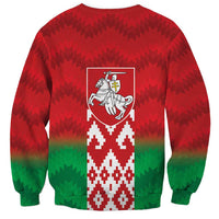 Republic of Belarus Sweatshirt Pahonia Rushnyk Pattern