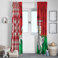 Republic of Belarus Window Curtain Pahonia Rushnyk Pattern - Wonder Print Shop