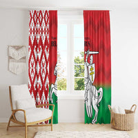 Republic of Belarus Window Curtain Pahonia Rushnyk Pattern - Wonder Print Shop
