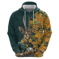 Custom South Africa Rugby Hoodie The Springboks Mascot Sporty Version - Wonder Print Shop
