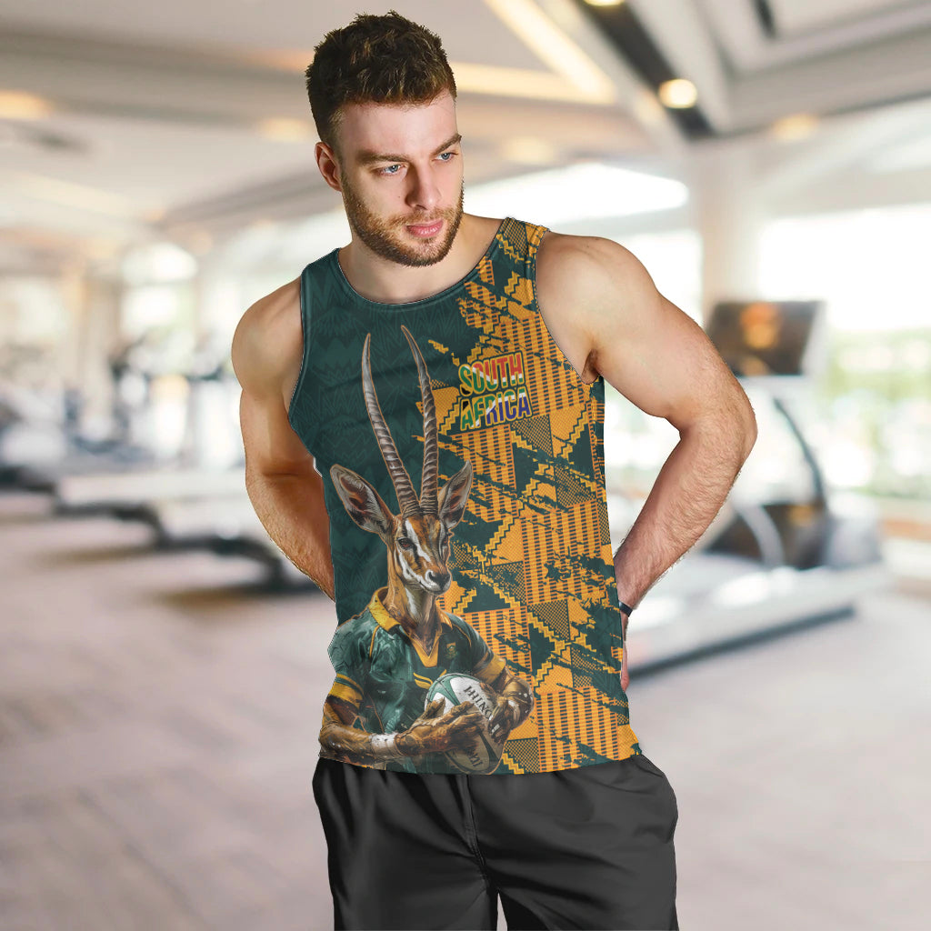 Custom South Africa Rugby Men Tank Top The Springboks Mascot Sporty Version
