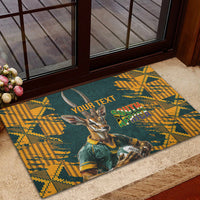 Custom South Africa Rugby Rubber Doormat The Springboks Mascot Sporty Version - Wonder Print Shop