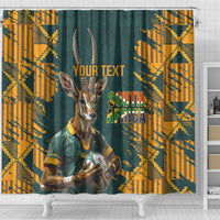 Custom South Africa Rugby Shower Curtain The Springboks Mascot Sporty Version