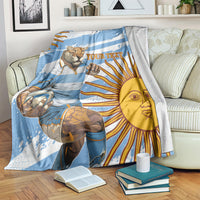 Custom Vamos Argentina Blanket The Pumas Rugby Mascot Sporty Version