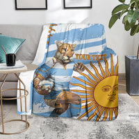 Custom Vamos Argentina Blanket The Pumas Rugby Mascot Sporty Version
