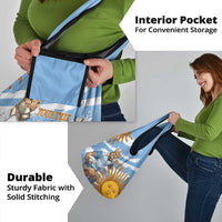 Custom Vamos Argentina Grocery Bag The Pumas Rugby Mascot Sporty Version