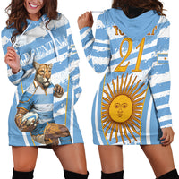 Custom Vamos Argentina Hoodie Dress The Pumas Rugby Mascot Sporty Version - Wonder Print Shop